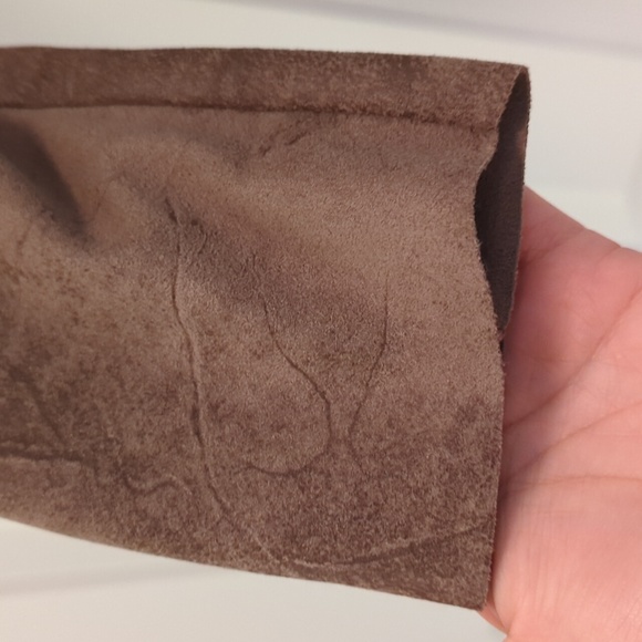 Zara Faux Suede Leather Jacket Lightweight Biker Moto Cowl Neck, Size XS - Picture 4 of 7